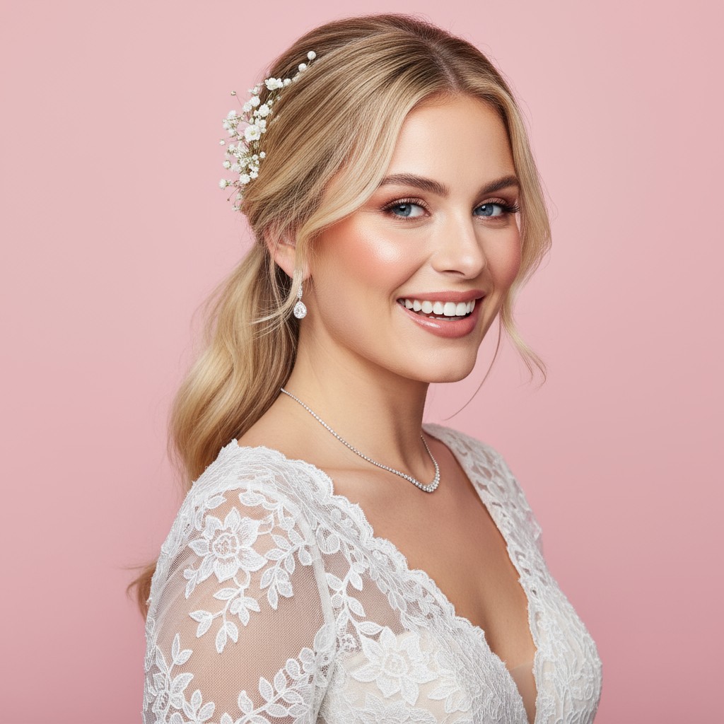 Side Pony Updo For Wedding Ideas